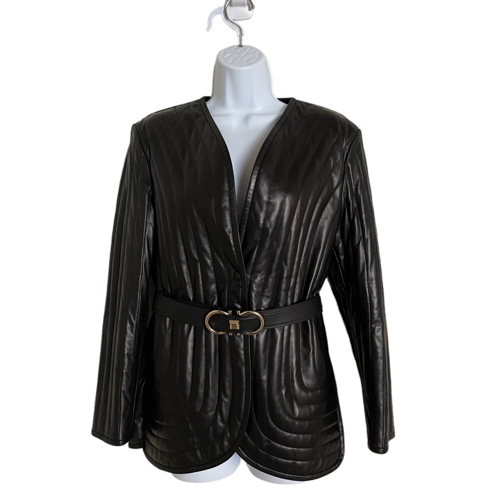 Salvatore Ferragamo Belted Quilted Leather Jacket NWT